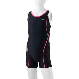 Speedo スクール水着 Rode Spats Suit ロデースパッツスーツ 水泳 ガールズ SFG12015 ブラック/ピンク 170