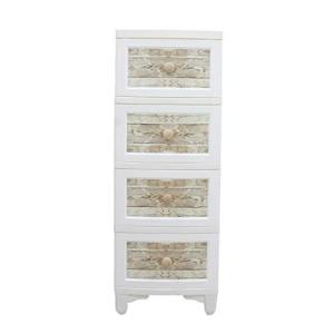 ILC 着せ替えできるヴィンテージチェスト 4段 アンティークホワイト 93×34×49cm LB-400-AWH