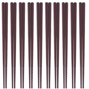 若泉漆器 業務用エコ箸 22.7cm 麺王箸 ローズブラウン 10膳組H-69-33