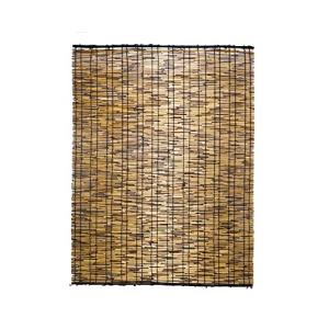 水勘製簾所 こだわり いぶし 天津すだれ 天然葦 ブラウン 約幅88×長さ180cm 天然黒丸竹を使用し 編糸を2列24本