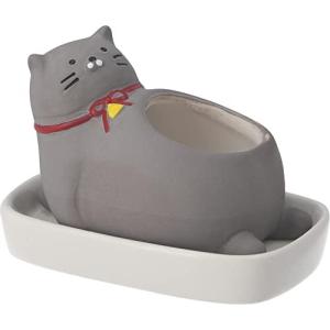 不二貿易 加湿ポット 幅9.5×奥行6×高さ6.5cm 素焼き ポッコリお腹 黒猫 41510