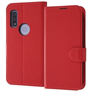 レイ アウト ケース arrows We 耐衝撃 手帳型 シンプル マグネット/レッド