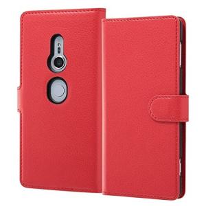 イングレム XperiaTM XZ2 手帳型ケース シンプル マグネット スリープ機能対応/レッド INA-RXZ2ELC3/R