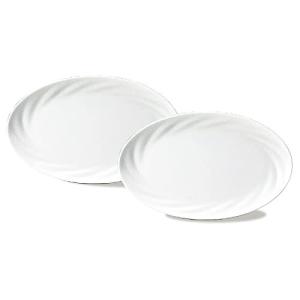 NARUMI プレート セット センス ホワイト 23cm 2人用 オーバル 電子レンジ温め 食洗機対応 51800-23349