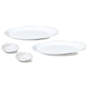 NARUMI プレート セット ホワイト 2人用 4ピース オーバル&ミニディッシュ 電子レンジ温め 食洗機対応 97