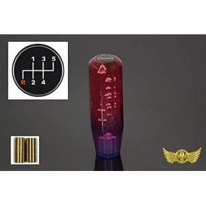 クリスタル シフトノブ 泡 150mm レッド/パープル ふそう ブルーテックキャンター 用MM75-3603-RP
