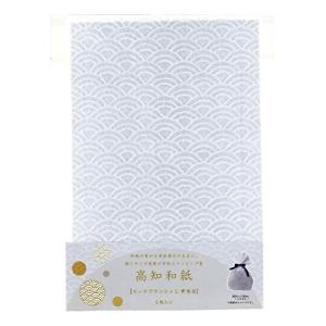 サンケーキコム 高知和紙 サックブランシュ L 青海波 白 5枚入 200×300mm KJP-05