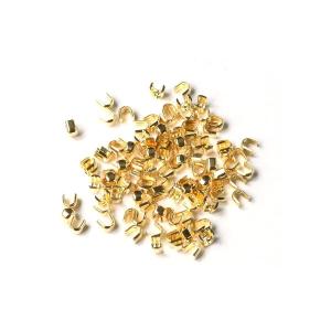 Y.K.K ファスナー用止め金具 上止めパーツ 50組入 金属/3号対応 ゴールド F2-210