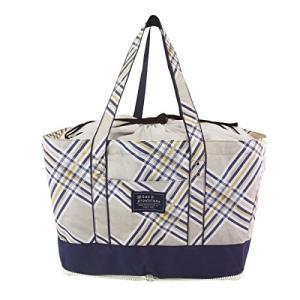 アットファースト レジカゴ型 保冷バッグ ショッピングバッグ エコバッグ ベージュ プレッド チェック AF6349 L