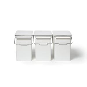 ライクイット  フタ付きゴミ箱 プッシュオープントラッシュビン 17L スリム 3個組 ホワイト 日本製 LBD-21