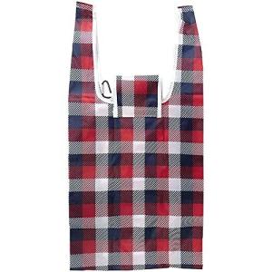 クーリア エコバッグ 32×14×65cm チェック レッド 折りたたみ マチ付き