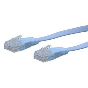 アクロス Cat6 LANケーブルフラットブルー 1m 8極8芯 ALT01BFS