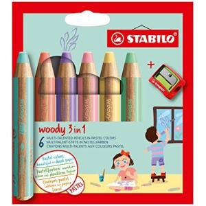 STABILO スタビロ 色鉛筆 ウッディー3in1 パステル 6色セット EO8806-3