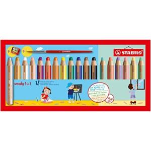 STABILO スタビロ 色鉛筆 ウッディー3in1 パステル入り 18色セット 880-18-4 Extra Large