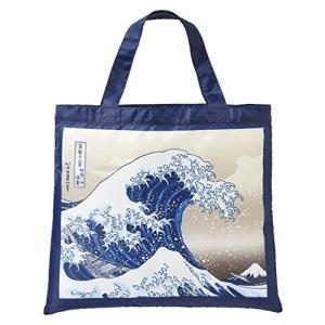 丸眞 エコバッグ 葛飾北斎 神奈川沖浪裏 バック:約48.5cm×42cm_ケース:約11.5×12cm 浪裏散歩 0515031800