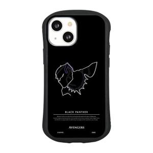 グルマンディーズ MARVEL ／ iPhone13 mini / 12 mini 対応 ハイブリッドガラスケース ブラックパンサー MV-191E