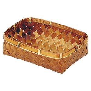 ちどり産業 バスケット ブラウン 17X12Xh4.5cm 竹バスケット 04-01