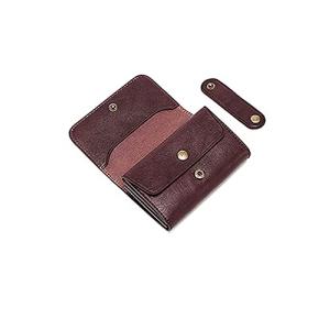 zepan 財布 ミニ財布 ミニウォレット ミニマルウォレット フリーポケット付き シンプル 牛革 ワインレッド