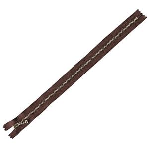 Y.K.K 玉付きファスナーシルバー 40cm col.570 焦げ茶 10本入り 3N40-570