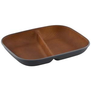 正和 Showa issoecco 仕切り皿 木目 樹脂 スクエア ワンプレート グレー クリーンコート 電子レンジ 食洗器対応