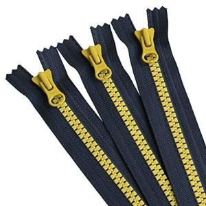Y.K.K 8ビスロンファスナー 40cm ブルー×カラシ 8VSC40-CO7