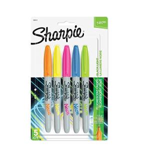 Sharpie ネオン 5本セット 油性ペン マーカー カラーペン セット アート イラスト 塗り絵 描画 スケッチ デコレ