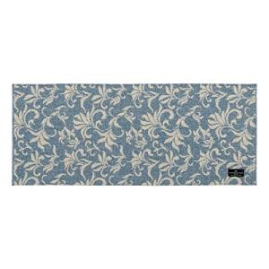 センコー URBAN802 キッチンマット インテリアマット 約50× 120cm ブルー ギリシャ製 薄手 床暖房 洗える 69341