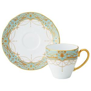 Noritake ノリタケ コーヒー カップ & ソーサー 160cc オマージュコレクション 藍白絵唐草文 ファインポーセレン(