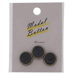 ミササ 飾りボタン 15mm 3個入り Col.ブラック MB516