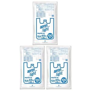 オルディ レジ袋 45号 2L 乳白 100枚入 ×3冊セットコンビニ袋 テイクアウト 取っ手付き ポリ袋 手提げ袋 エプロ