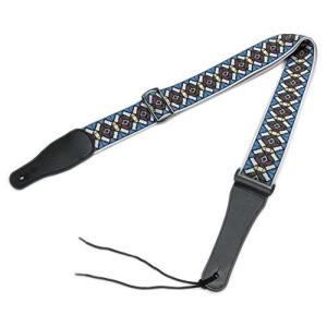 HOSCO ギター用ストラップ コットン 105-170cm/幅6cm 青色系 STR-DG42-BL