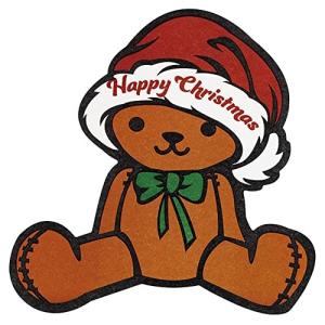 ヘッズ 日本製 クリスマス ギフトシール 8×8cm ブラウン 60枚 ベア型 強粘着 HEADS X-4S