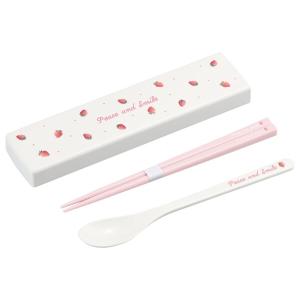 OSK 弁当用箸 カトラリー Peace and Smile 引フタコンビ 日本製 CT-27 ピンク 4.8×19.1×高さ1.8cm
