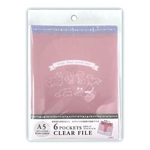 エヒメ紙工 クリアファイル A5 6ポケット ピンク PET-FP