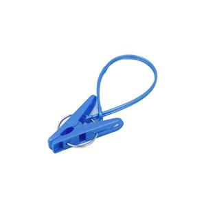 東和産業 洗濯バサミ ネオスール 洗濯ピンチ ヒモ付 ホワイト ブルー 約3.5×1.2×12cm 12個入