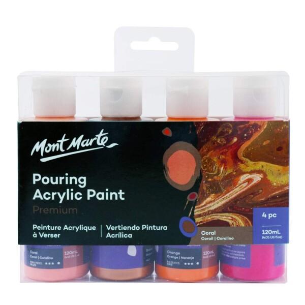 Mont Marte アクリルポーリング絵具セット 珊瑚色 注ぎ塗料 Pouring Acrylic...