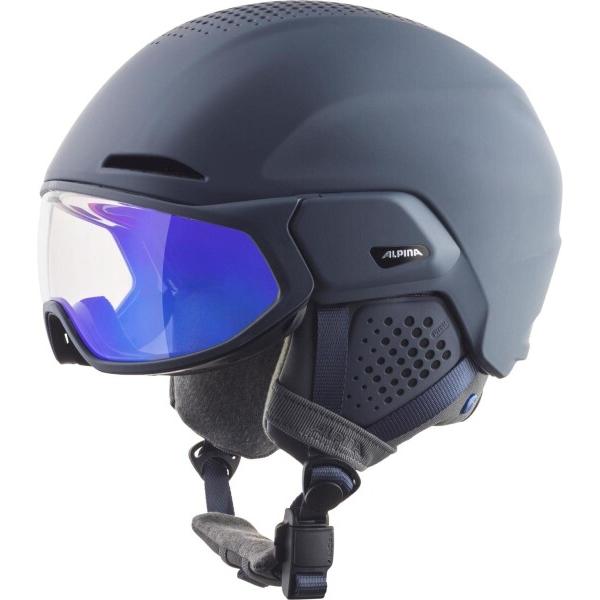 ALPINA(アルピナ） スキースノーボードバイザーヘルメット 調光ミラーバイザー サイズ調整可 開