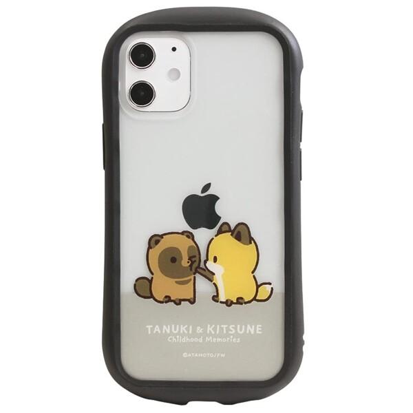 グランサンク iPhone12 mini ケース i select clear タヌキとキツネ  ク...