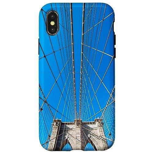 iPhone X/XS Blue Sky Brooklyn Bridge Cables ニューヨーク...