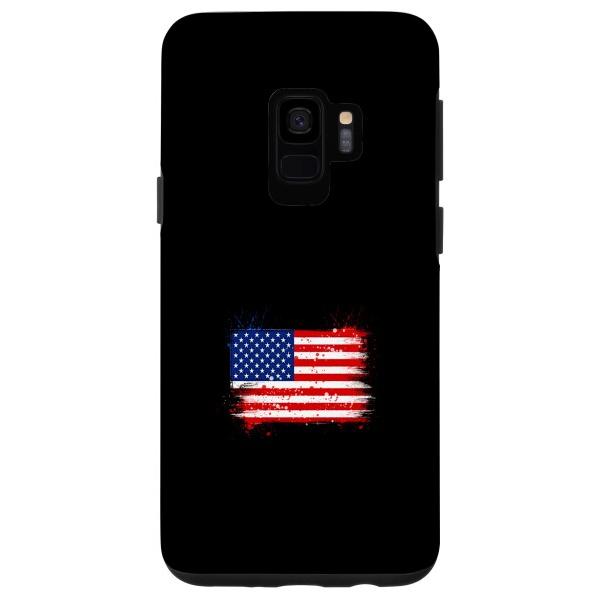 Galaxy S9 USA アメリカ 米国 アメリカ人 水彩画 国旗 アメリカ合衆国 ニューヨーク ...