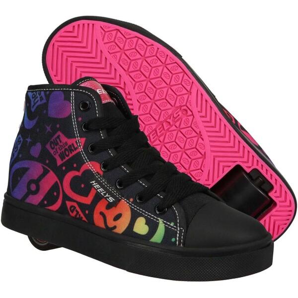 HEELYS(ヒーリーズ) VELOZ-BLACK/RAINBOW NYLON CANVAS