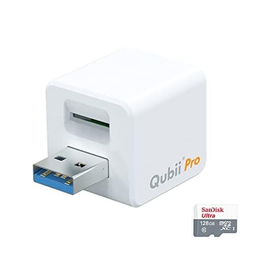 Maktar Qubii Pro ホワイト (microSD 128GB付) 充電しながら自動バック...