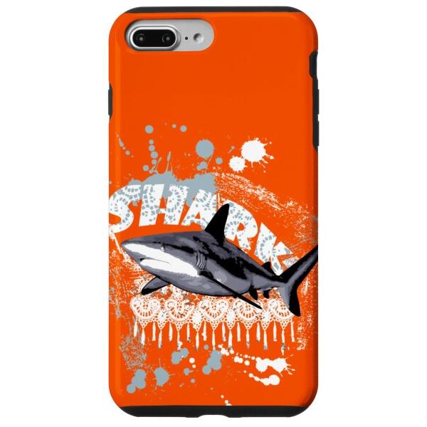 iPhone 7 Plus/8 Plus サメの水彩絵の具: サメ好きのための手描きアート スマホケ...
