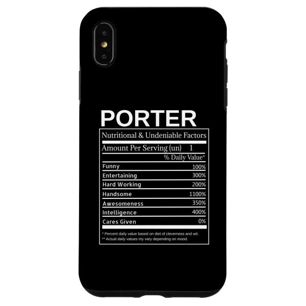 iPhone XS Max Porter Nutrition Facts 面白くて皮肉な名前入り ス...