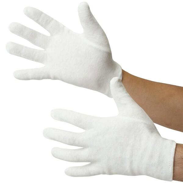 スムス手袋 品質管理用 純綿 マチ無し 1ダース（12双入） Lサイズ AG600 ホワイト