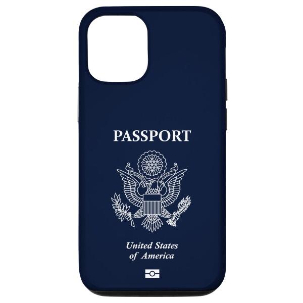 iPhone 15 米国、アメリカ、米国パスポート、米国旗。 スマホケース