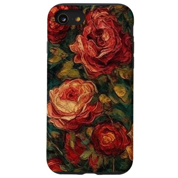 iPhone SE (2020) / 7 / 8 ゴッホアート 赤い花 赤いバラの花 スマホケース