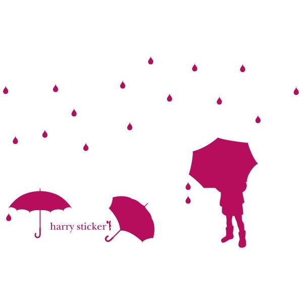 HARRY STICKER ウォールステッカー 貼ってはがせる 転写式 umbrella-girl ...