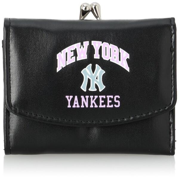 (メジャーリーグベースボール) 三つ折り財布 がま口財布 ヤンキース・ブラック08