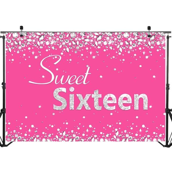 背景紙 バック紙 sweet16 sweet sixteen ダイヤモンド ディープピンク 誕生日 ...